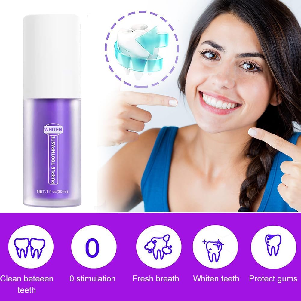Dentifrice Blanchissant Violet,Blanchiment Dentaire Violet,Dents Blanches Violets,Dentifrice Blanchissant,Purple Teeth Whitening,Purple Toothpaste,Blanchiment Des Dents