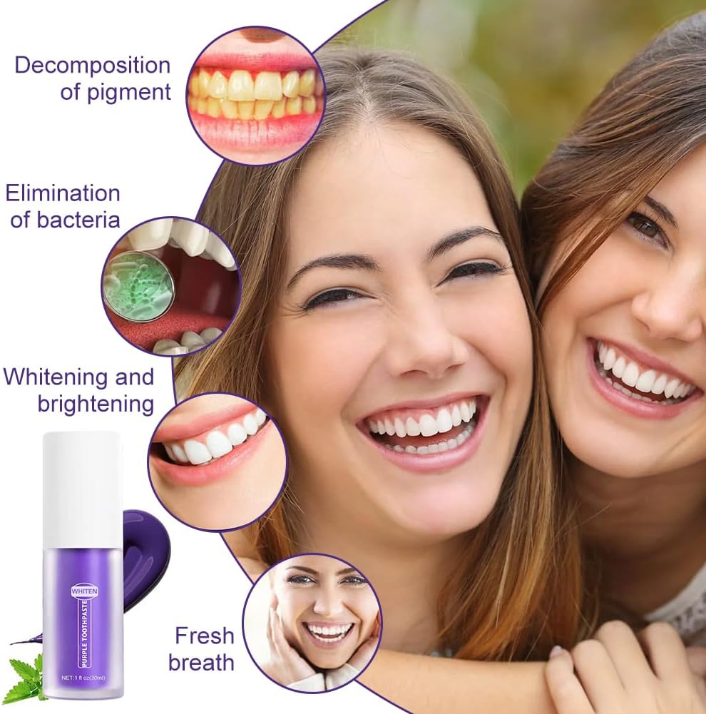Dentifrice Blanchissant Violet,Blanchiment Dentaire Violet,Dents Blanches Violets,Dentifrice Blanchissant,Purple Teeth Whitening,Purple Toothpaste,Blanchiment Des Dents